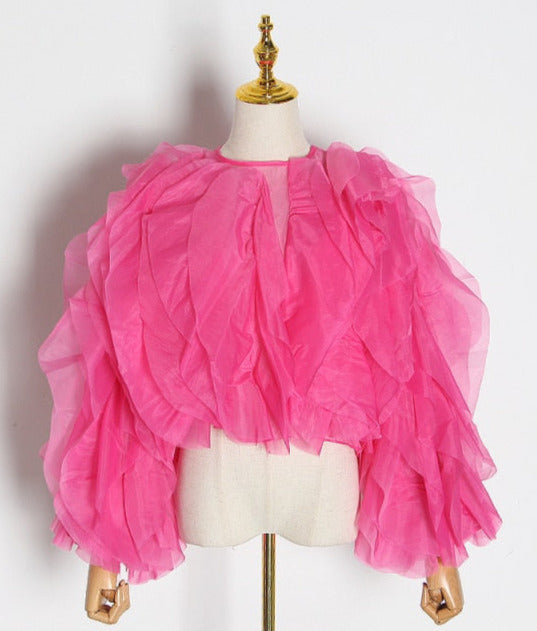 Elegant Ruffles Chiffon Blouses