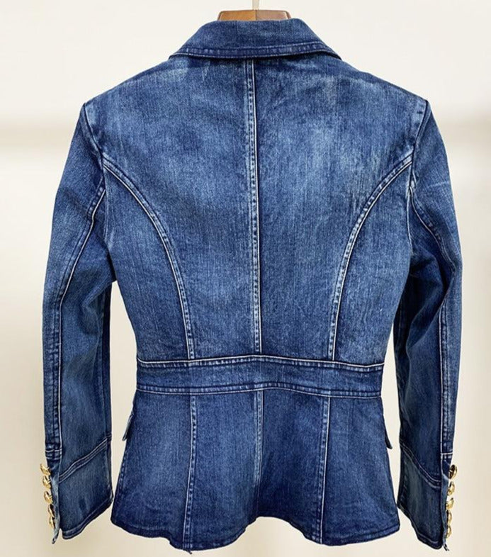 MARGOT DENIM DOUBLE-BREASTED BLAZER