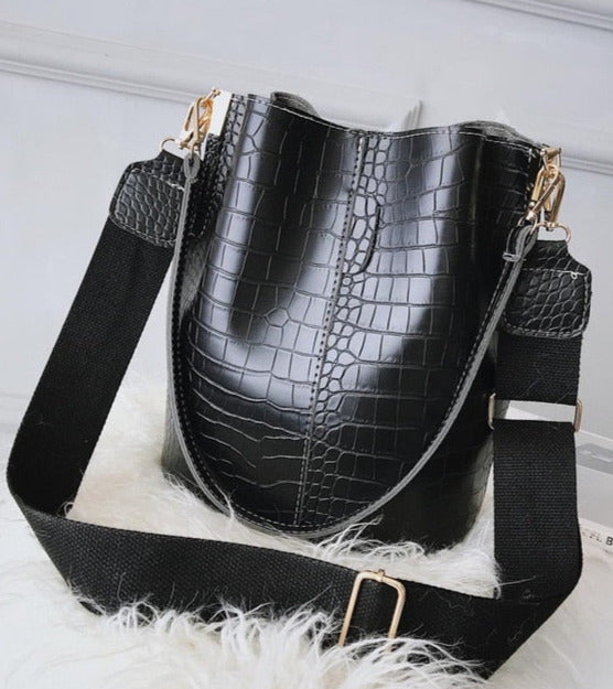 Anslo Crocodile Bucket Bag