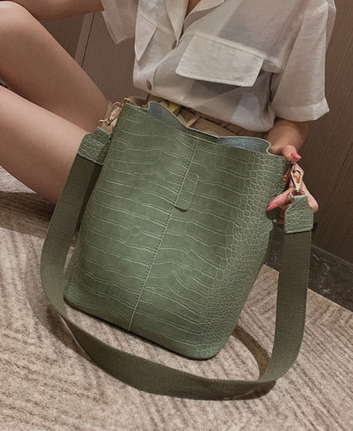 Anslo Crocodile Bucket Bag