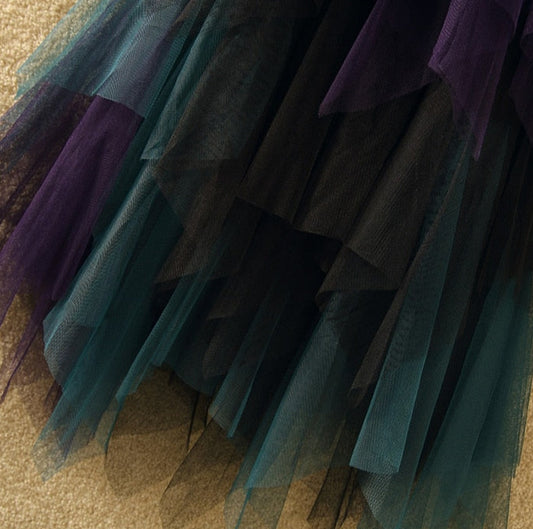 Milena Pleated Skirt&Irregular Contrast Color