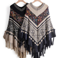 Vilena Warm Plaid Capes&Poncho