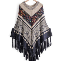 Vilena Warm Plaid Capes&Poncho