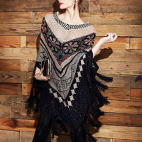 Vilena Warm Plaid Capes&Poncho