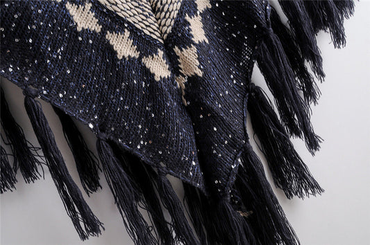 Vilena Warm Plaid Capes&Poncho