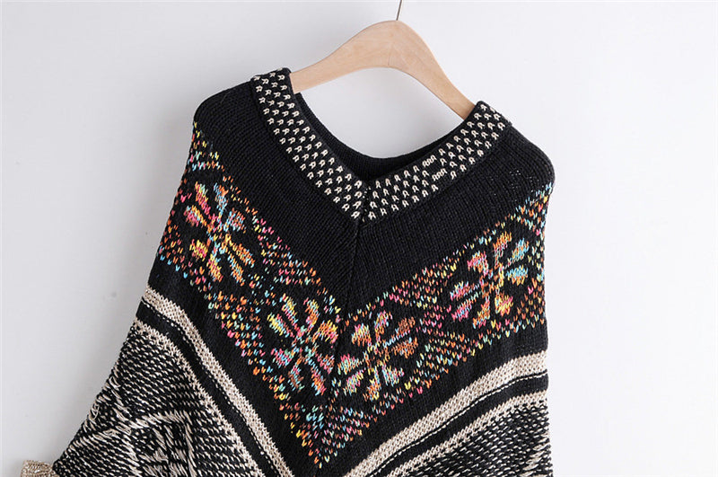 Vilena Warm Plaid Capes&Poncho