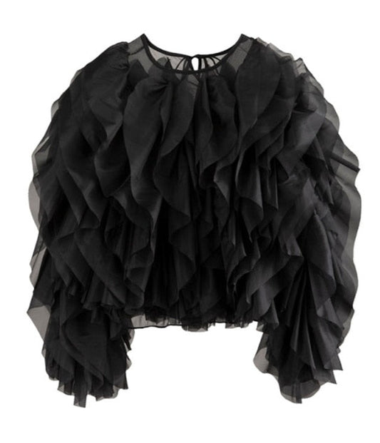 Elegant Ruffles Chiffon Blouses