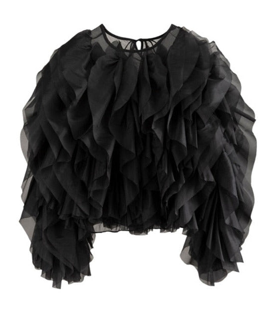 Elegant Ruffles Chiffon Blouses