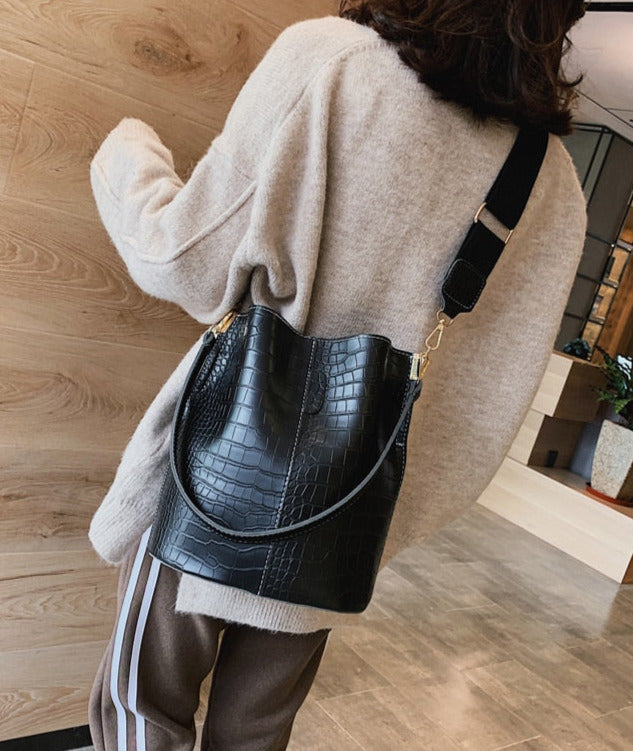 Anslo Crocodile Bucket Bag