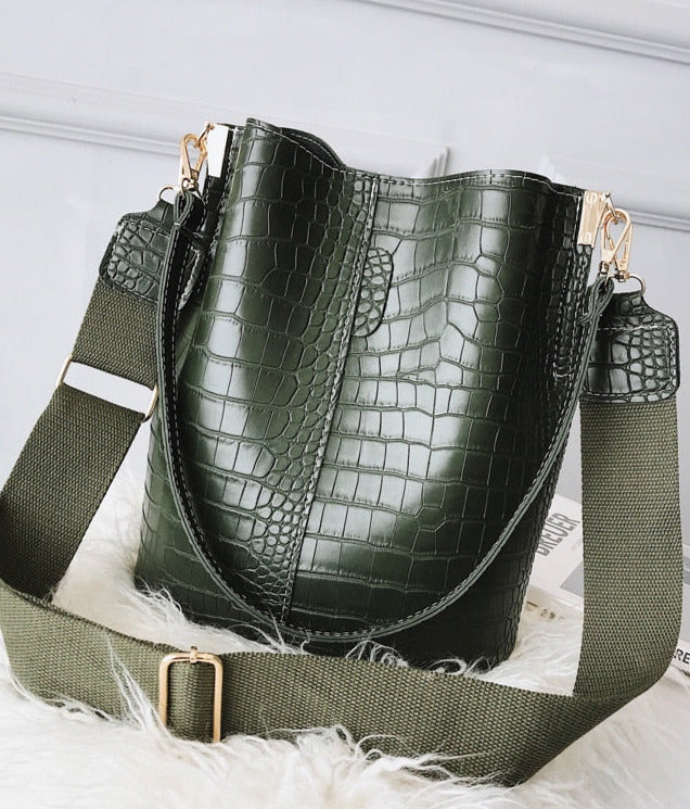 Anslo Crocodile Bucket Bag