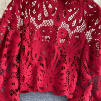 VINTAGE CROP RED BLOUSE