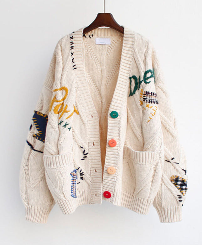 Luisa Warm Knitted Sweater&Embroidery