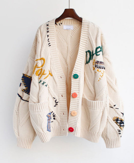 Luisa Warm Knitted Sweater&Embroidery