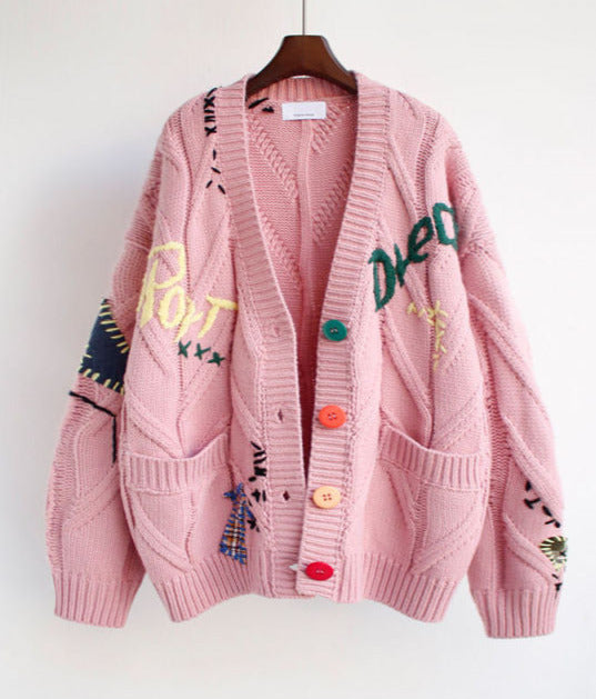 Luisa Warm Knitted Sweater&Embroidery