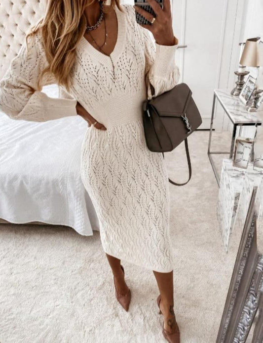 COZY KNIT MIDI DRESS