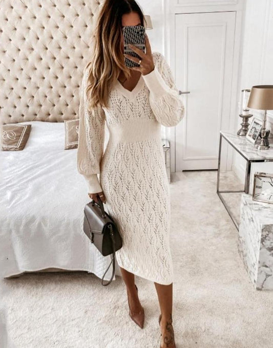 COZY KNIT MIDI DRESS