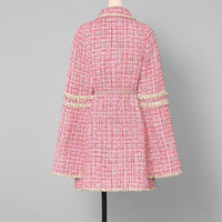 Eva Pink Cape Tweed Coat