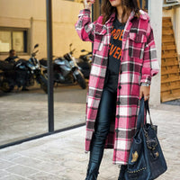 Molly Long Plaid Shirt&Woolen Coat