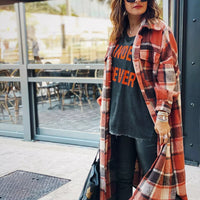 Molly Long Plaid Shirt&Woolen Coat