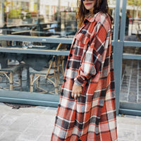 Molly Long Plaid Shirt&Woolen Coat