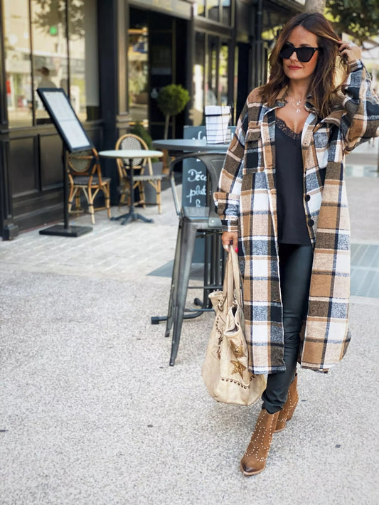 Molly Long Plaid Shirt&Woolen Coat