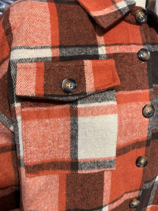 Molly Long Plaid Shirt&Woolen Coat