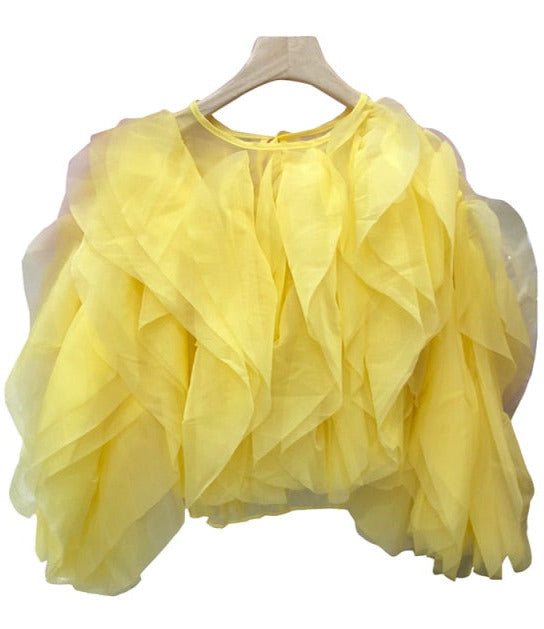 Elegant Ruffles Chiffon Blouses