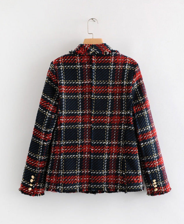 Red Stile Plaid Blazer