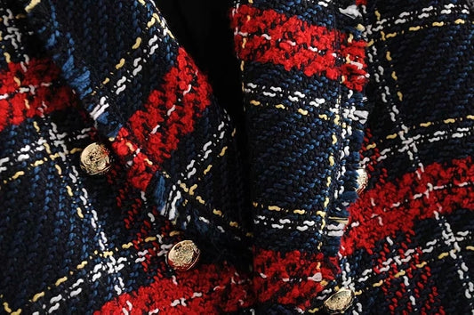 Red Stile Plaid Blazer