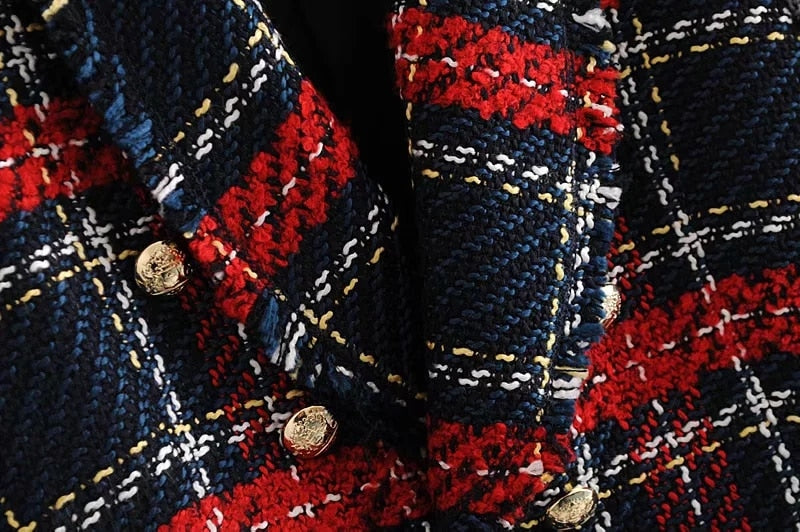 Red Stile Plaid Blazer