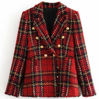 Red Stile Plaid Blazer
