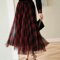 Linda Pleated Checked Skirt