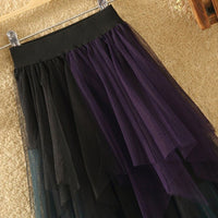 Milena Pleated Skirt&Irregular Contrast Color