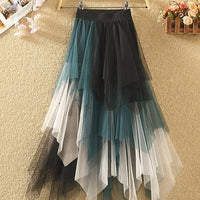 Milena Pleated Skirt&Irregular Contrast Color