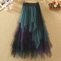 Milena Pleated Skirt&Irregular Contrast Color