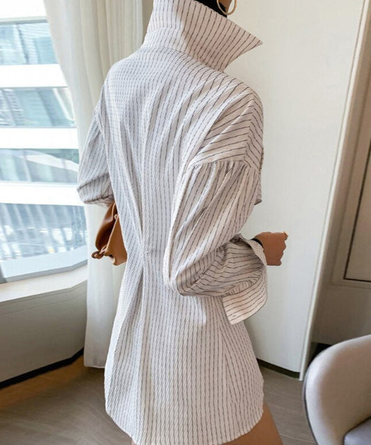 Brenda Patchwork Ruffle Shirt