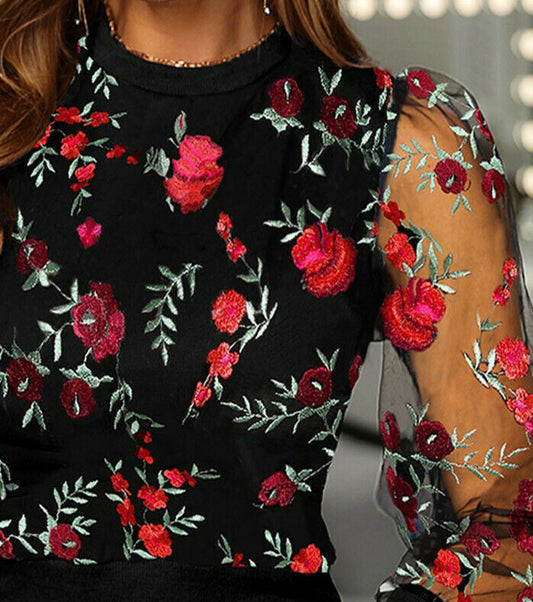 Renne Embroidered Floral Blouse