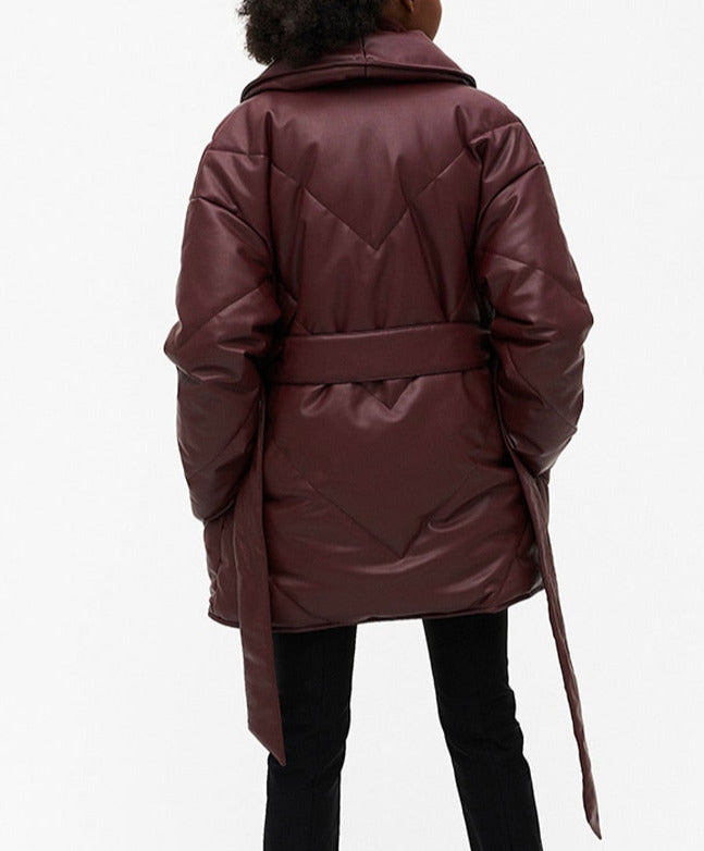 Ruby Loose PU Leather Coat