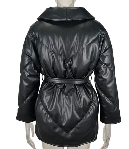 Ruby Loose PU Leather Coat