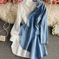 Hannah irregular denim shirt