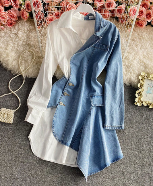 Hannah irregular denim shirt