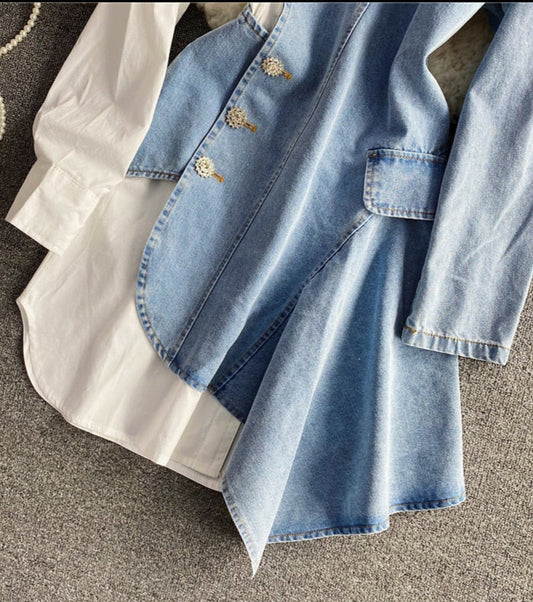 Hannah irregular denim shirt