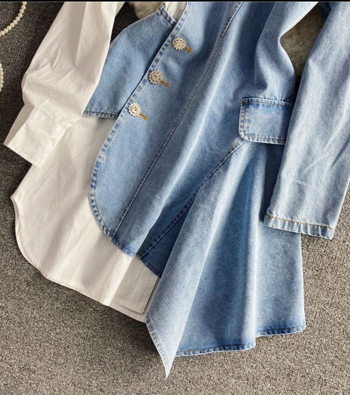 Hannah irregular denim shirt