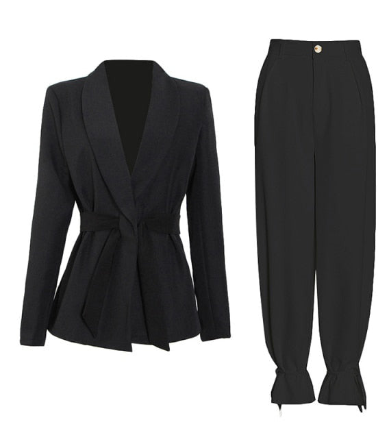 Rebecca Blazer&Straight Pants Set