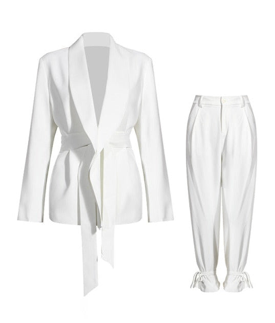 Rebecca Blazer&Straight Pants Set