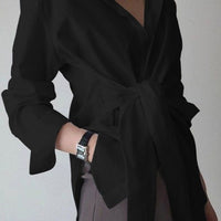 ZANZE SELF-TIE SHIRT /plus size/