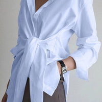 ZANZE SELF-TIE SHIRT /plus size/