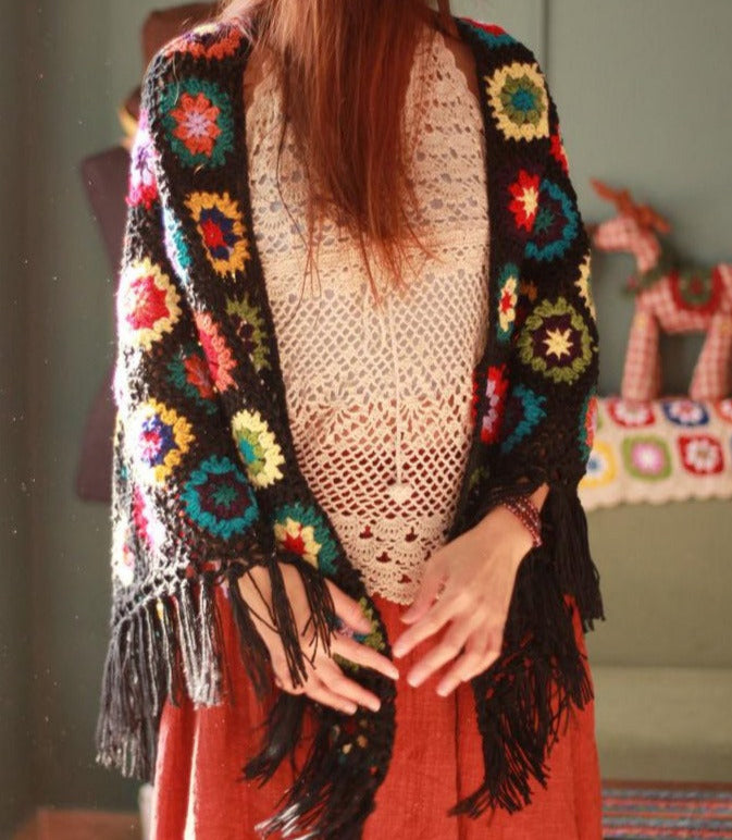 Handmade Retro Knit Shawl