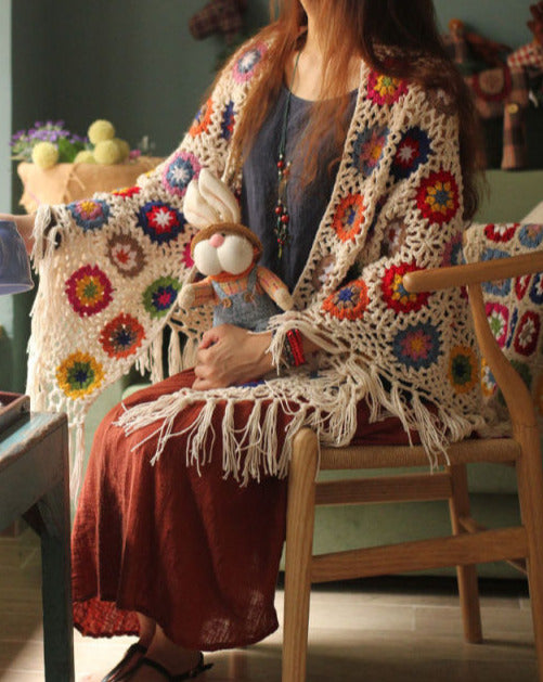 Handmade Retro Knit Shawl