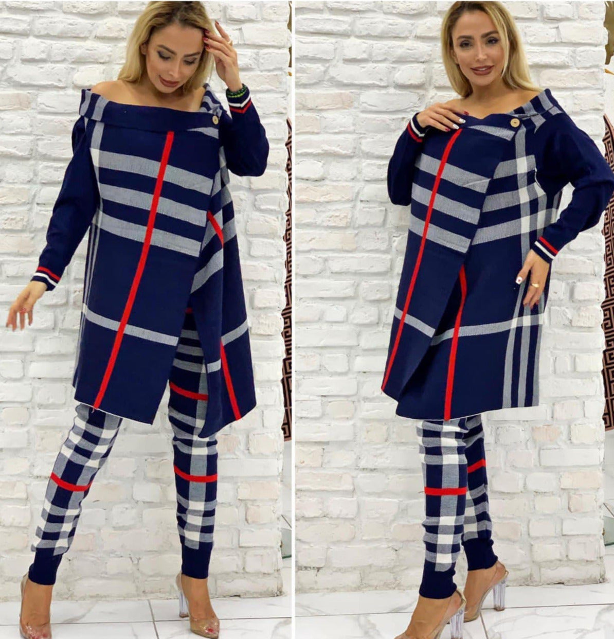 Damir Knitwear Suit Set Striped